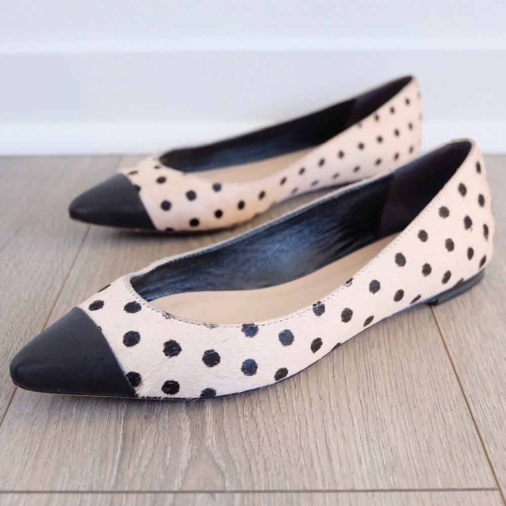 Loeffler Randall Natalie Polka-Dot Calf Hair Flats